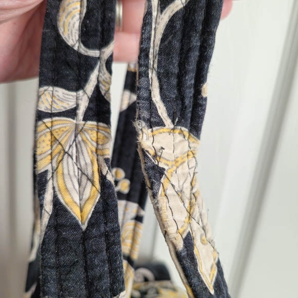 Vera Bradley Black Yellow Button Floral Paisley Tote Bag with Accessories Large - Picture 11 of 16